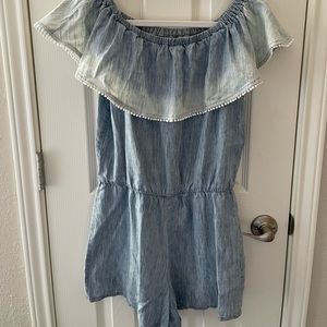 Michael Stars off shoulder chambray romper